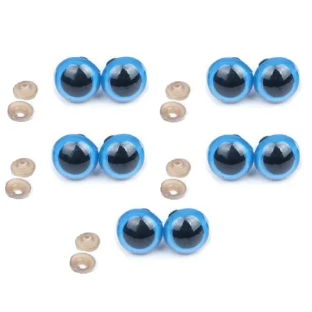 Niebieskie bezpieczne oczy zabawek 12mm 10par oczek plastykowych