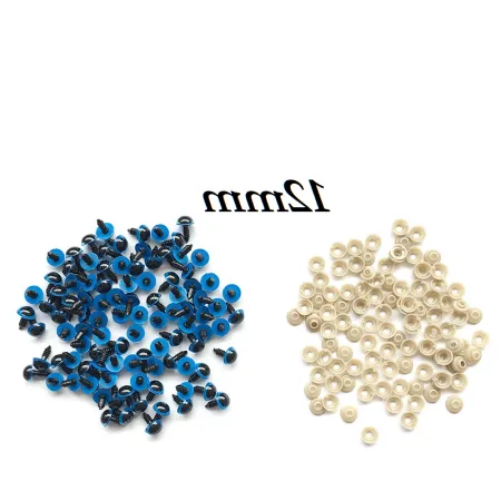 Niebieskie bezpieczne oczy zabawek 12mm 10par oczek plastykowych
