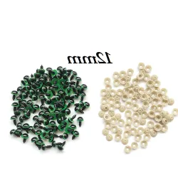 Zielone bezpieczne oczka 12mm 10par oczy plastykowych