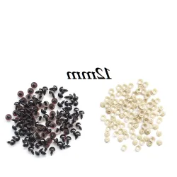 Brązowe bezpieczne oczka 12mm 10 par oczy plastykowych