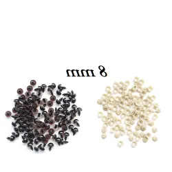 Brązowe bezpieczne oczka 8mm 10 par oczy plastykowych