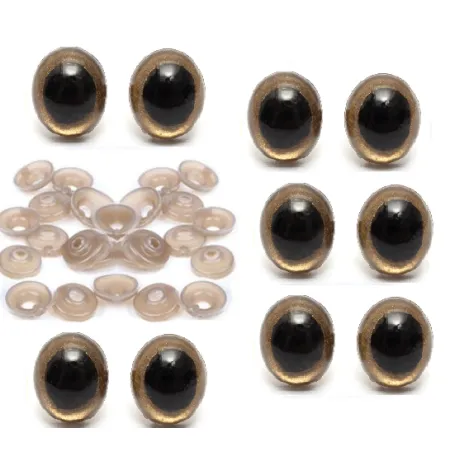 Złote bezpieczne oczka oczy 10mm 10par plastykowych