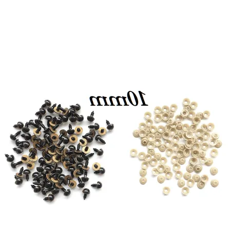 Złote bezpieczne oczka oczy 10mm 10par plastykowych