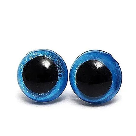 Niebieskie bezpieczne oczka 8mm 10par oczy plastykowych