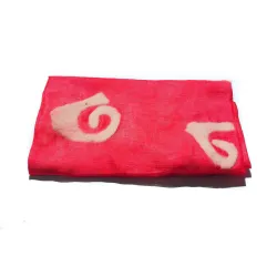 Szal jedwabny zdobiony filcem - czerwony