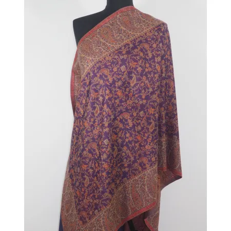 Damski szal z wełny merynosów Praisley Indygo