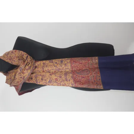 Damski szal z wełny merynosów Praisley Indygo