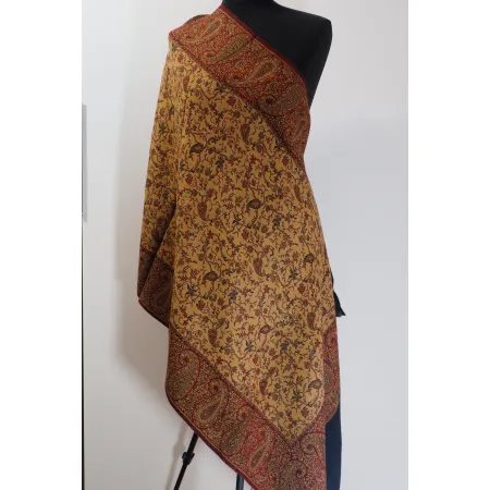 Damski męski szal Praisley dwustronny z wełny merynosów