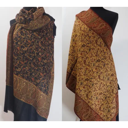 Damski męski szal Praisley dwustronny z wełny merynosów