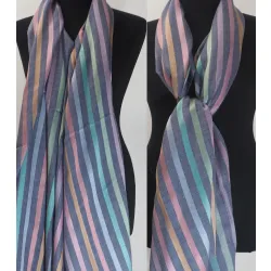 Męski damski dwustronny szal z wełny merynosów i jedwabiu