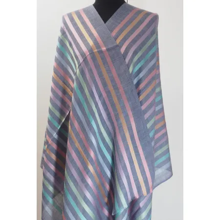 Męski damski dwustronny szal z wełny merynosów i jedwabiu