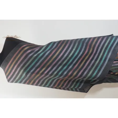 Męski damski dwustronny grafitowy szal z wełny merynosów i jedwabiu