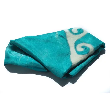 Szal jedwabny szyfon nunofilc NOMAD TURKUSOWY