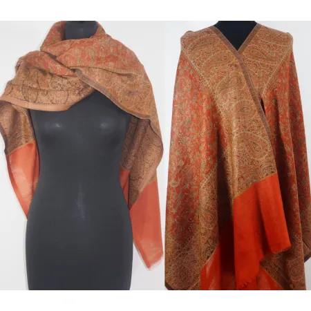 Damski męski szal Praisley dwustronny z wełny merynosów