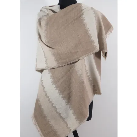Damski męski beżowo szary wełniany szal merino
