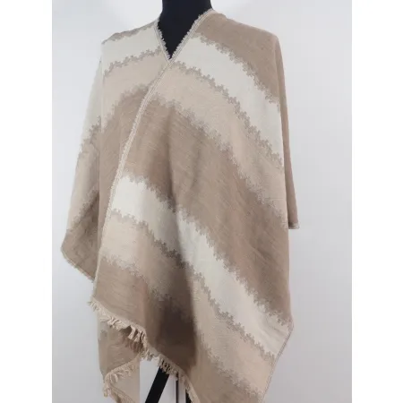 Damski męski beżowo szary wełniany szal merino