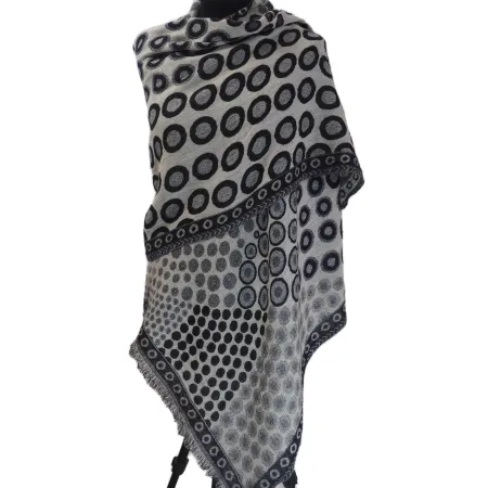 Elegancki wełniany szal merynosów dwustronny