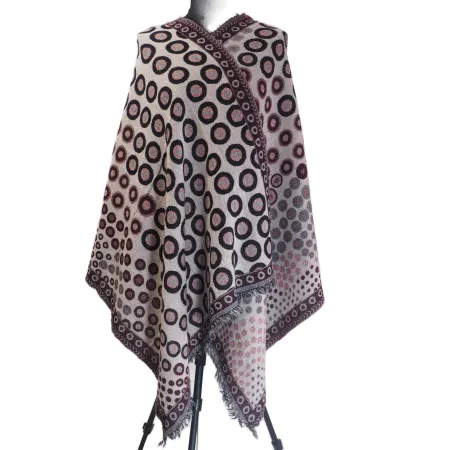 Damski wełniany szal ciepły dwustronny