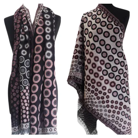 Damski wełniany szal ciepły dwustronny