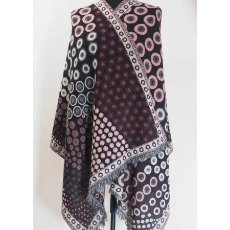 Damski wełniany szal ciepły dwustronny