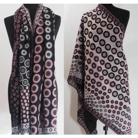 Damski wełniany szal ciepły dwustronny