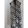 Damski szal wełniany merynos dwustronny Biało czarny
