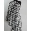 Damski szal wełniany merynos dwustronny Biało czarny