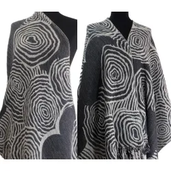 Damski szal dwustronny z wełny merynosów