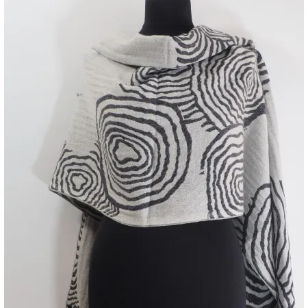 Damski szal dwustronny z wełny merynosów