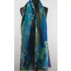 Damski szal wełniany merynosów turkusowych odcieniach