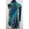 Damski szal wełniany merynosów turkusowych odcieniach
