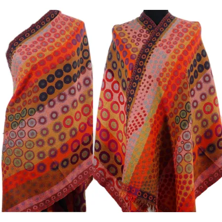 Damski wełniany szal merynosów Ognisty