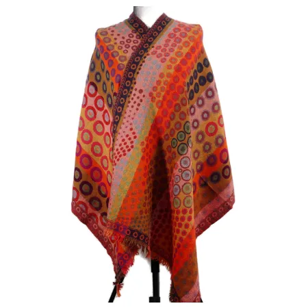 Damski wełniany szal merynosów Ognisty