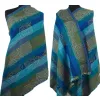Damski szal wełniany merynosów w paski