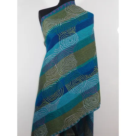 Damski szal wełniany merynosów w paski