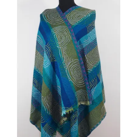 Damski szal wełniany merynosów w paski