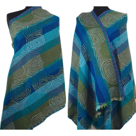 Damski szal wełniany merynosów w paski