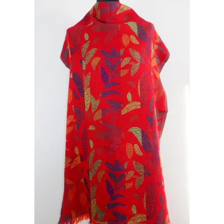 Damski szal wełniany merynos dwustronny