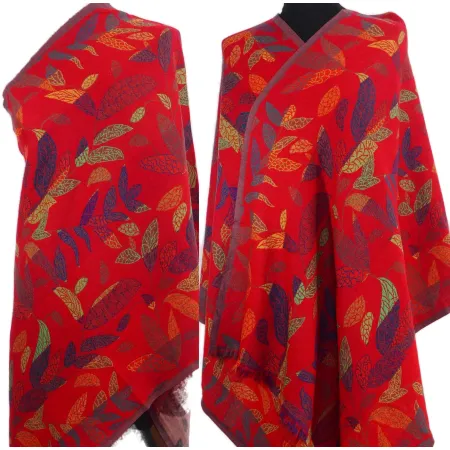 Damski szal wełniany merynos dwustronny