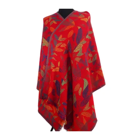 Damski szal wełniany merynos dwustronny