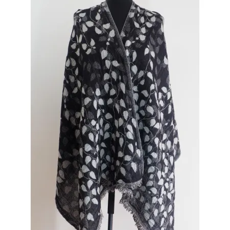 Elegancki dwustronny damski szal z wełny merynosów. Gatunek premium.