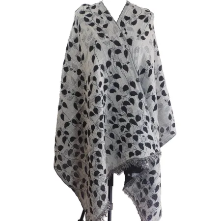 Elegancki dwustronny damski szal z wełny merynosów. Gatunek premium.