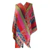 Damski kolorowy szal dwustronny z wełny merynosów