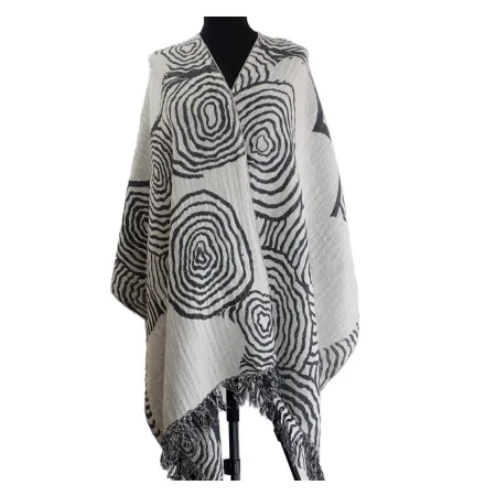 Damski szal z wełny merynosów dwustronny