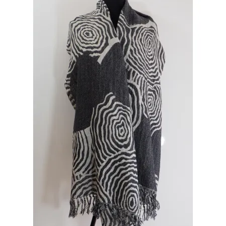 Damski szal z wełny merynosów dwustronny
