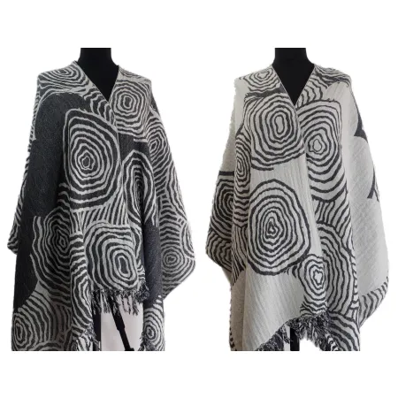 Damski szal z wełny merynosów dwustronny