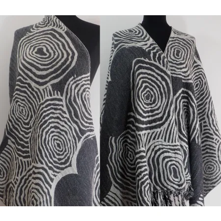 Damski szal z wełny merynosów dwustronny