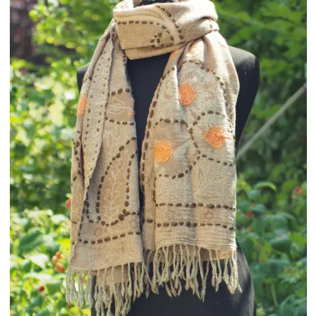 Damski szal z wełny merynosów