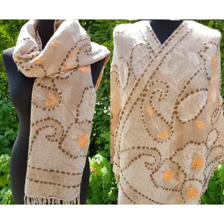 Damski szal z wełny merynosów