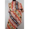 Damski szal dwustronny z wełny Jaka we wzory azteckie